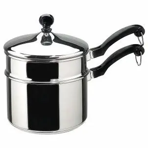 Classic 2-quart Stainless Steel Covered Saucepan With Double Boiler Insert 50057