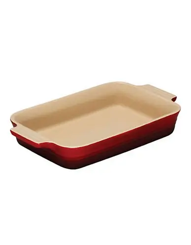 12.5 X 9.5 Inch Cherry Red Stoneware Rectangular Baking Dish