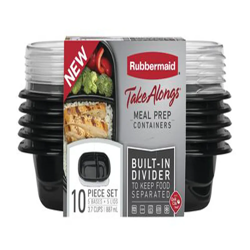 Rubbermaid Take Alongs 3.7 Cups Black Food Container And Lid 5 Pk