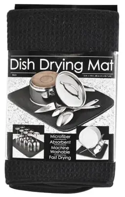 18-in W X 16-in L X 0.375-in H Black Cloth Dish Drying Mat