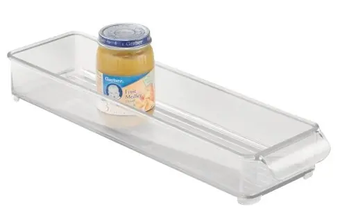 Interdesign Refrigerator And Freezer Storage Organizer Tray, 4" X 2" X 14.5", Clear