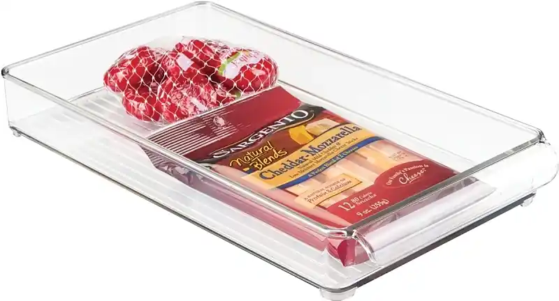 Fridge Binz Storage Tray 8 X 2 Inches Clear Plastic