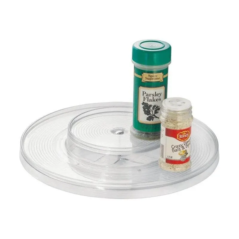 Linus 2 Tier Turntable, 11-inch Clear Plastic, Set Of 4