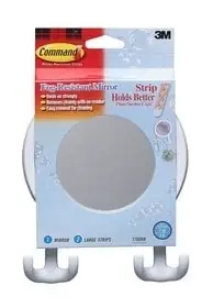 Command Fog-resistant Mirror With Water-resistant Strips, 2.5x6 Inches, White