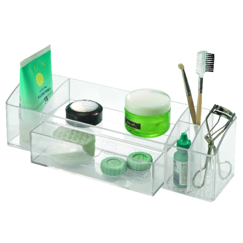 12 Inch Medicine Plus Drawer Caddy Organizer - Clear Plastic Storage Solution