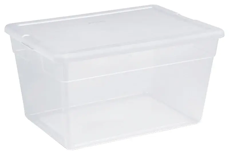 Storage Box, Clear, 58-Qt.