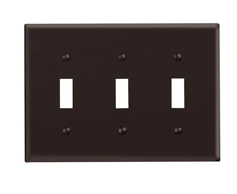 Leviton Brown 3 Gang Thermoset Plastic Toggle Wall Plate 1 Pk