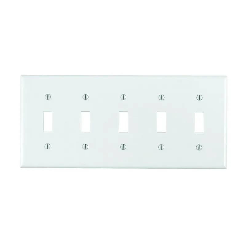 Leviton White 5 Gang Plastic Toggle Wall Plate 1 Pk