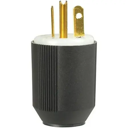 Ah5366n Black Industrial Autogrip Straight Blade Plug 20 Amp 125 Volt