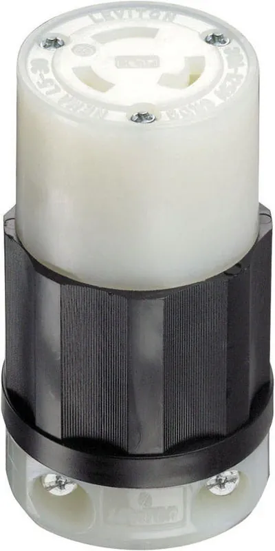 Leviton L5-30R Thermoplastic Curved Blade Ground Locking Connector – Industrial Grade