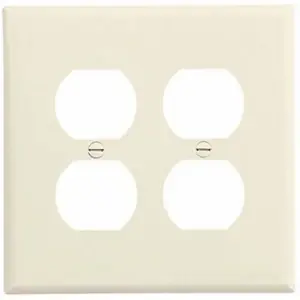 Pj82la Light Almond Mid-size Unbreakable Two Gang Duplex Receptacle Wall Plate