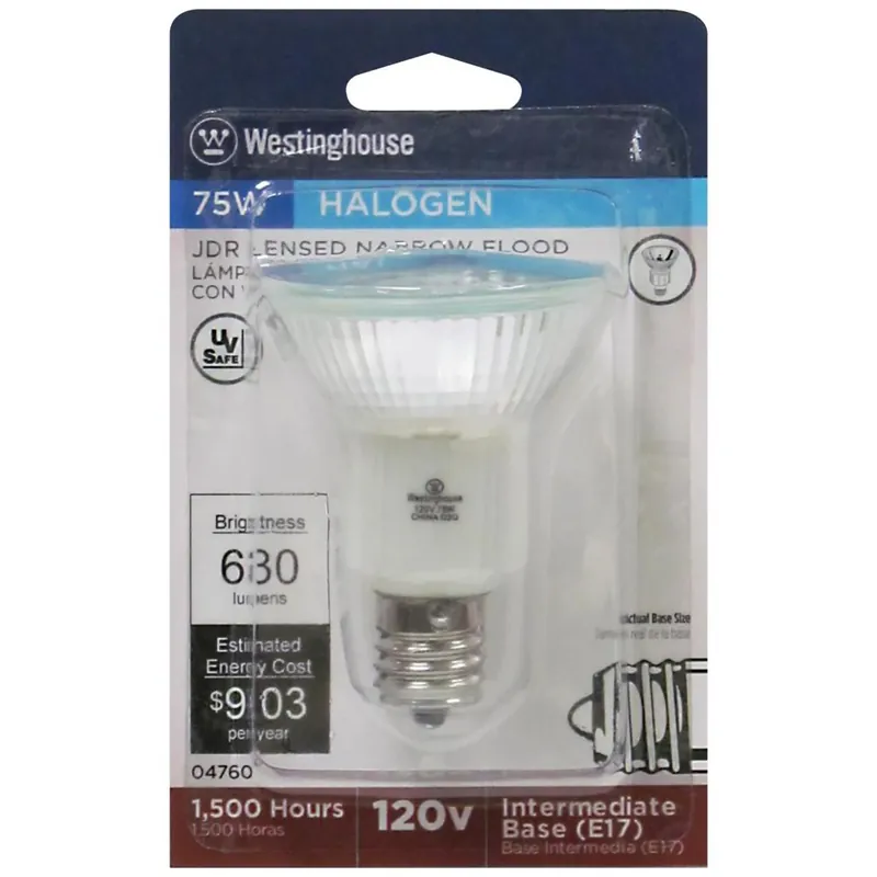 Westinghouse 75 W JDR Floodlight Halogen Bulb 630 Lm White 1 PK