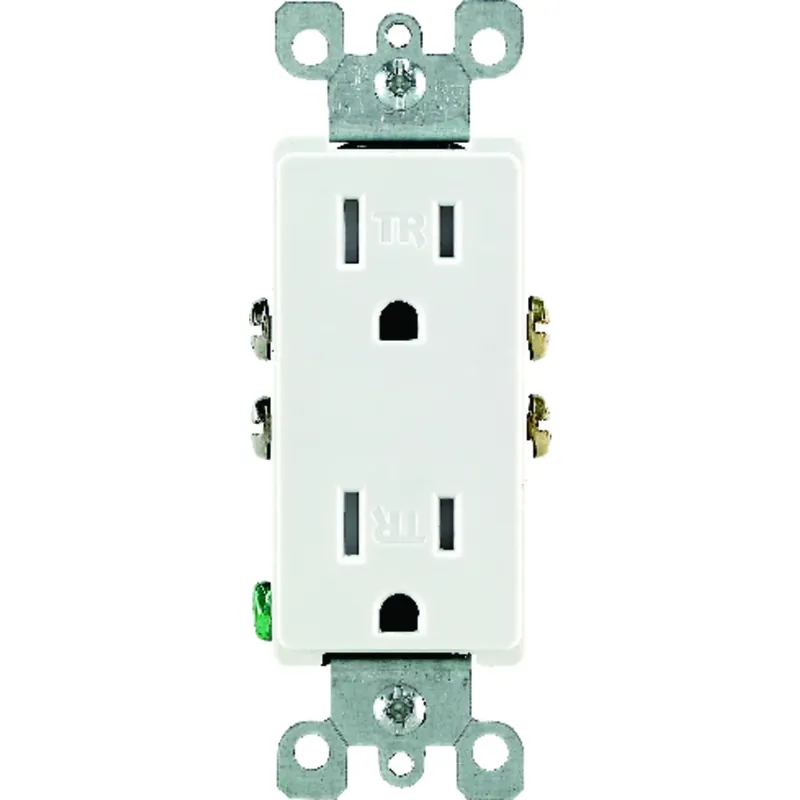 Leviton Decora 15 Amps 125 V Duplex White Outlet 5-15R 1 Pk