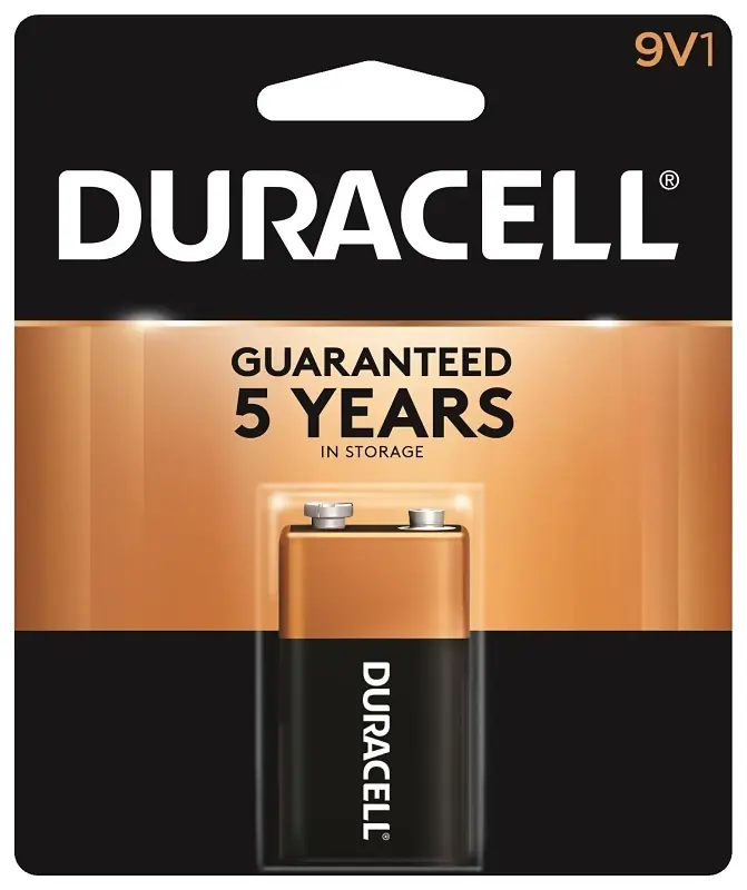 Duracell Coppertop 9-Volt Alkaline Batteries 1 Pk Carded