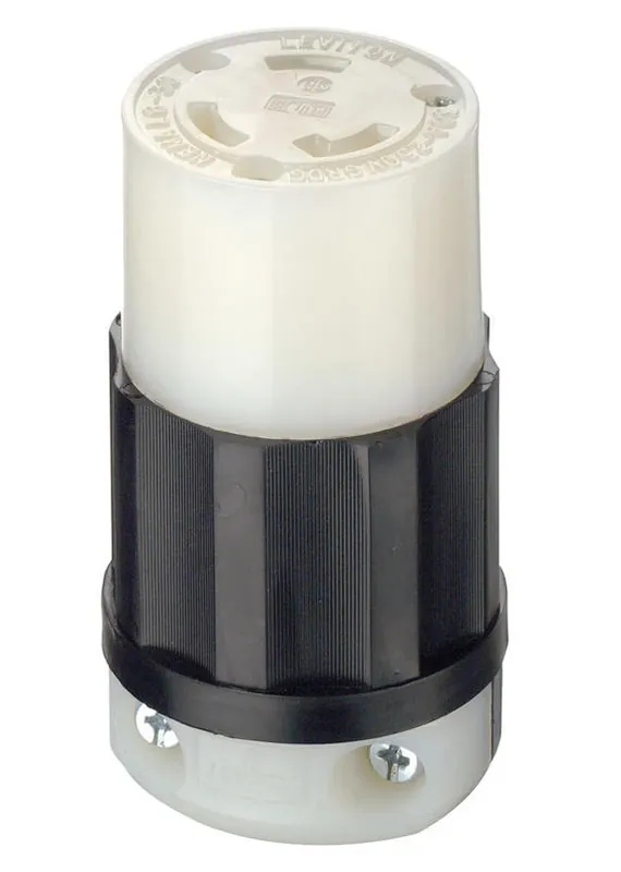 Leviton Heavy‑Duty Nylon L6‑30R Locking Grounding Connector – 2‑Pole, 16‑8 AWG, UL/CSA Certified