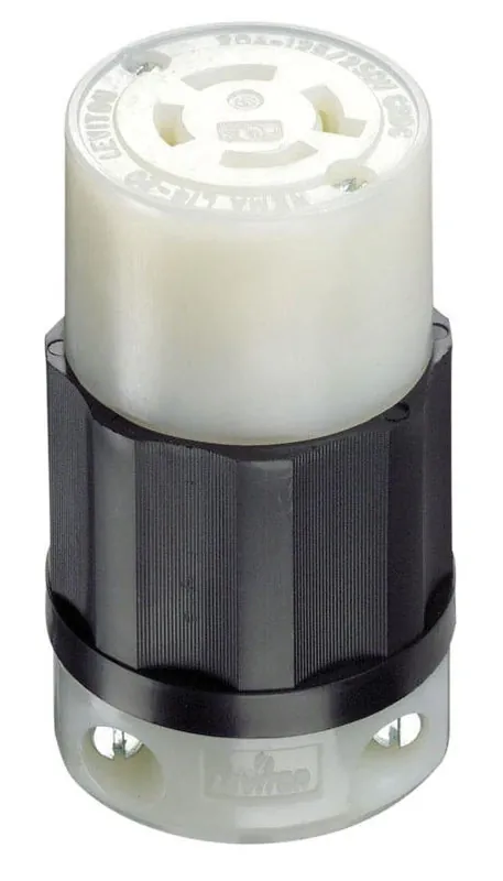 Leviton L14-20R Industrial Nylon Grounding Locking Connector – 14‑10 AWG, 3‑Pole 4‑Wire, 125/250V