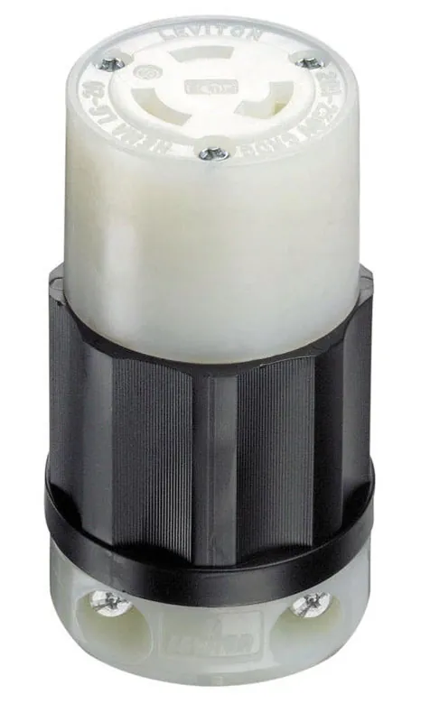 Leviton Nylon Industrial Locking NEMA L6‑20R Grounding Receptacle – 2‑Pole, 16‑10 AWG, 250 V, UL/CSA Certified