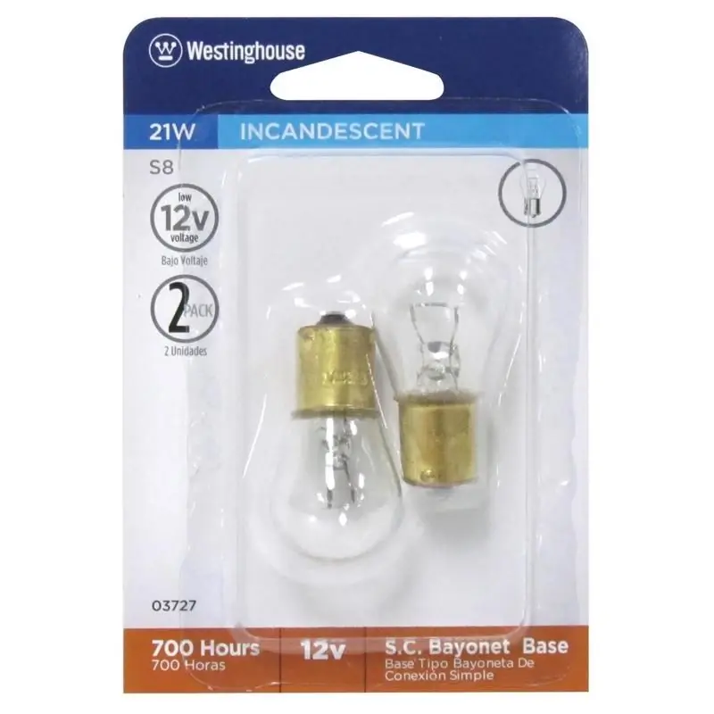 Westinghouse 21 W S8 Specialty Incandescent Bulb BA15W Bayonet Warm White 2 Pk