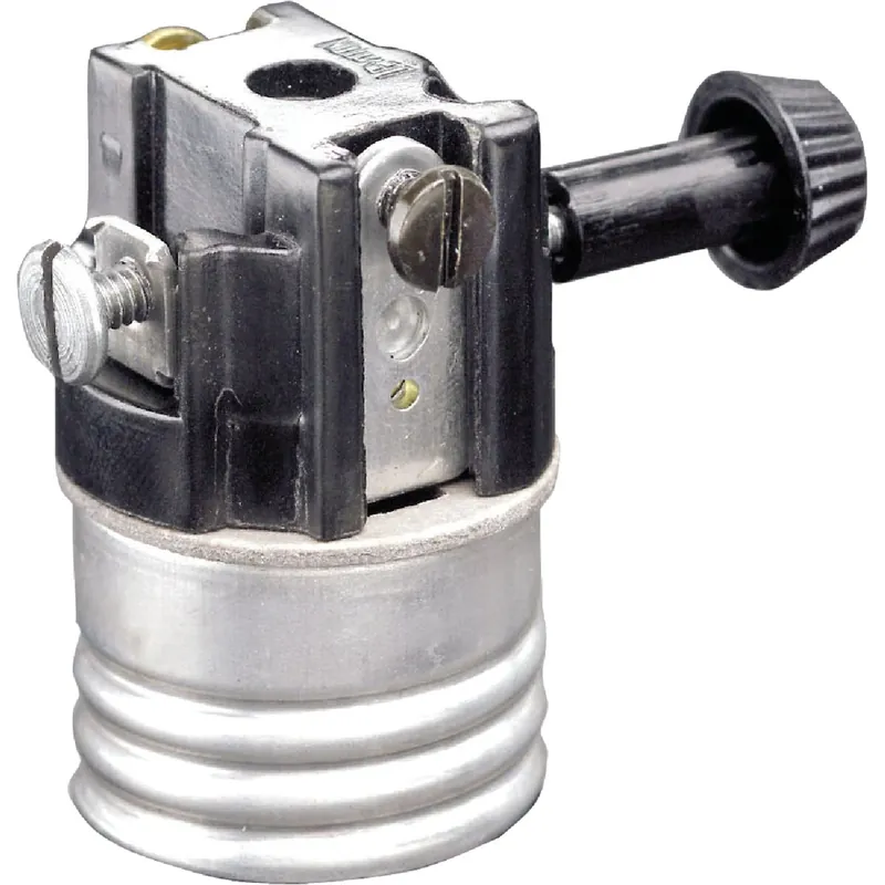 Leviton Aluminum Incandescent Medium Base Turn Knob Socket 1 Pk