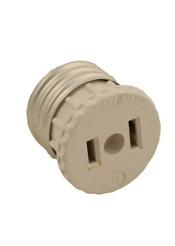 Leviton Aluminum Medium Base Socket Adapter 2 Pk