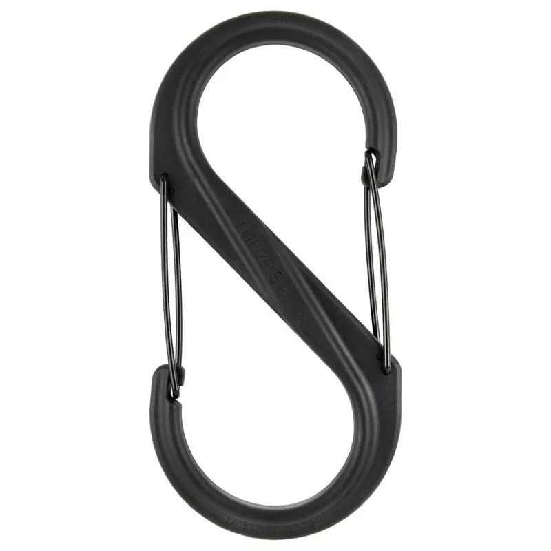 10 Plastic Carabiner With Double Gates In Black