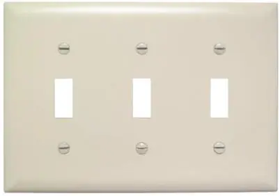 Pass & Seymour 3-Toggle Opening Nylon Wall Plate, Light Almond