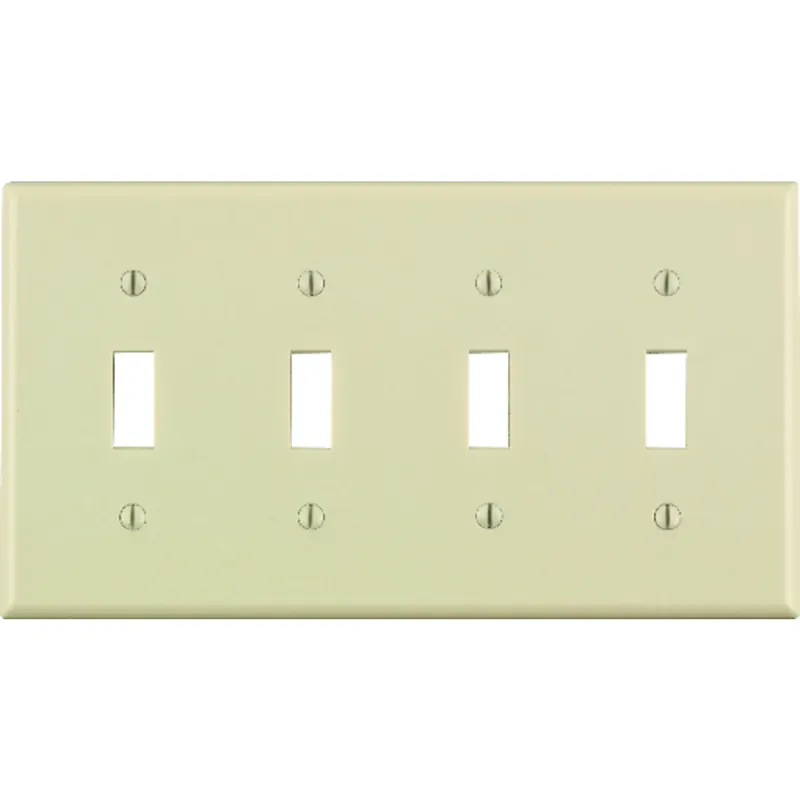 Leviton Almond 4 Gang Thermoset Plastic Toggle Wall Plate 1 Pk