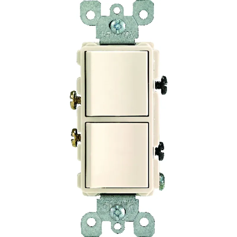 Leviton Decora 15 Amps Single Pole Combination AC Quiet Switch Light Almond 1 Pk