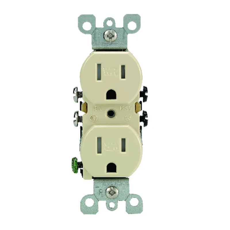Leviton 15 Amps 125 V Duplex Ivory Outlet 5-15R 1 Pk