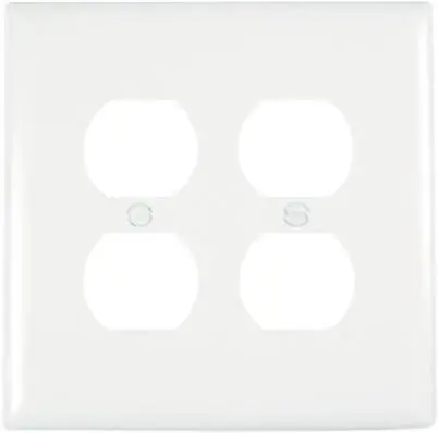 Pass & Seymour 2-Gang Double Duplex Nylon Wall Plate, White