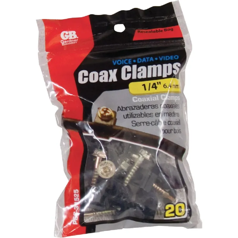 Gardner Bender 1/4 In. D Polyethylene Coax Cable Clamp 20 Pk
