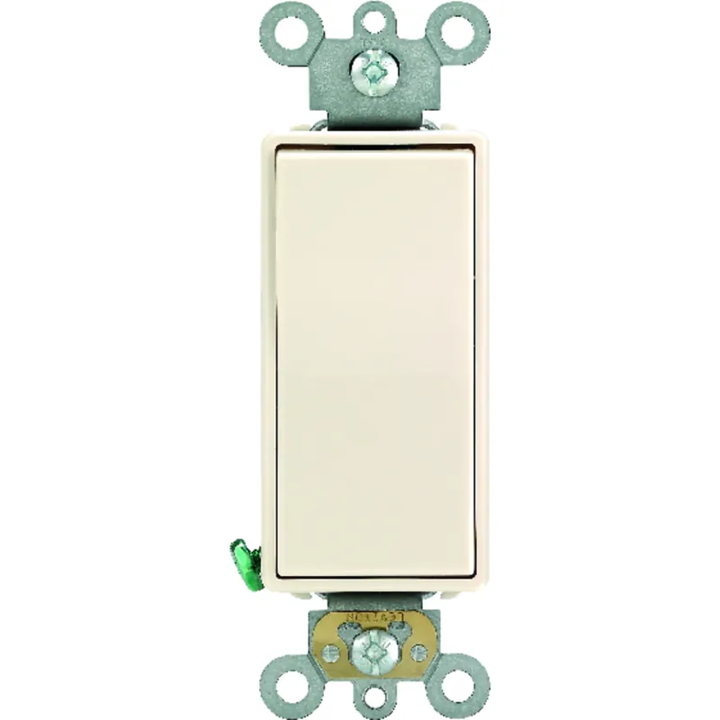 Leviton Decora 20 Amps Single Pole Rocker AC Quiet Switch Light Almond 1 Pk