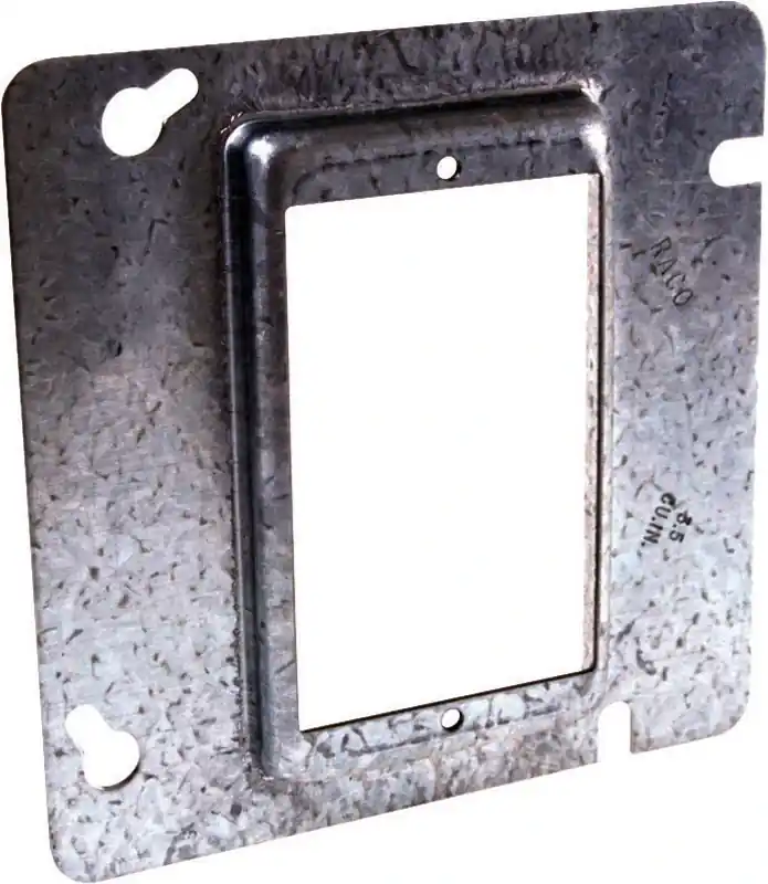 Outlet Box Cover, Single, Square, 1/2 In. Rise, Steel, 4-11/16 In.