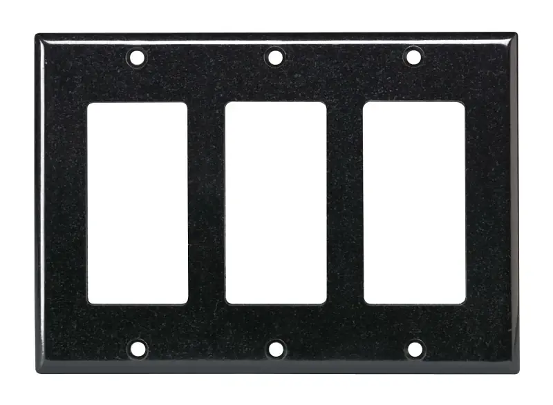 Leviton Black 3 Gang Thermoset Plastic Decorator Wall Plate 1 Pk