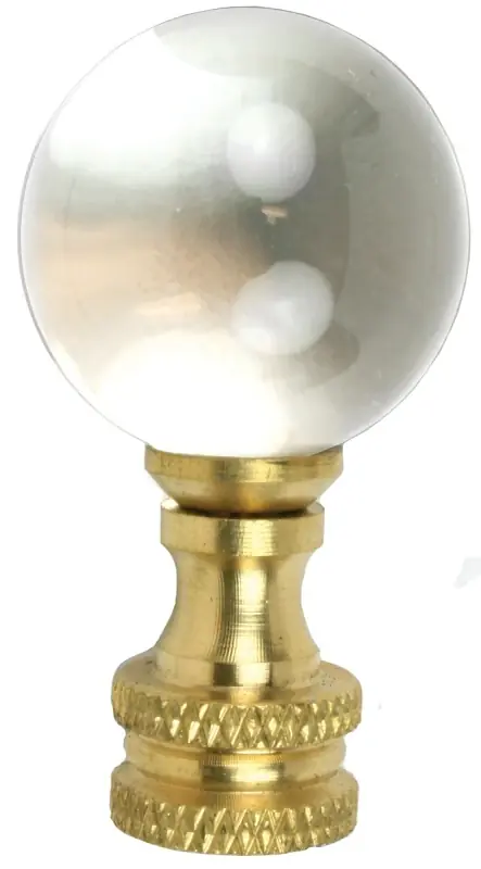 Lamp Finial, Glass Ball, 1-7/8-In.