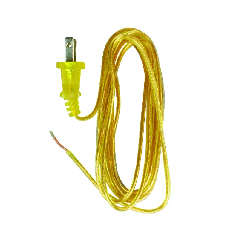 Lamp Cord With Polarized Plug, 18-2, Gold, 8-Ft.