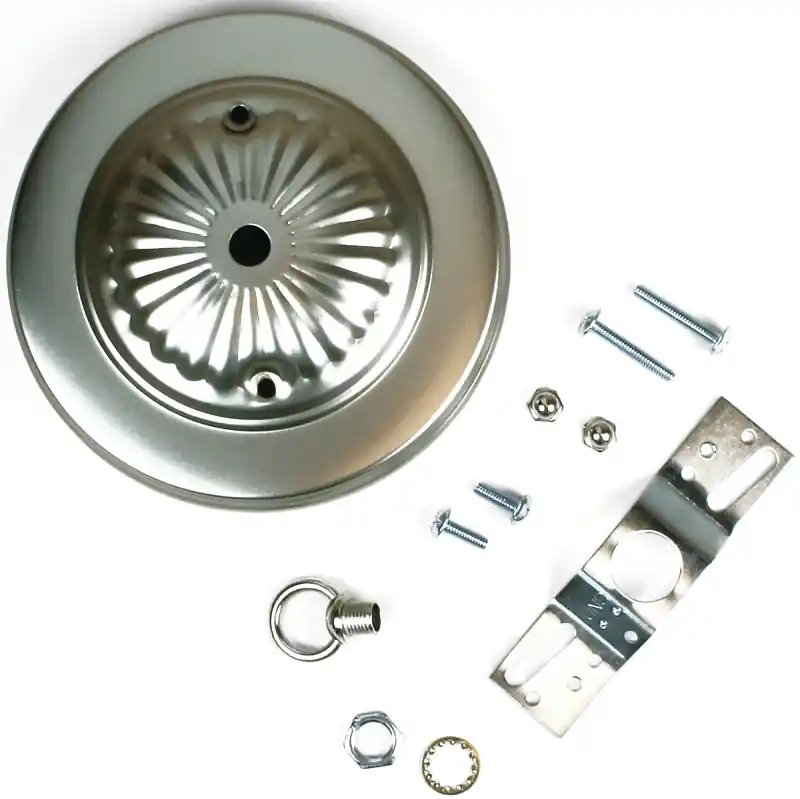 Traditional Canopy Kit, 7/16-In. Center Hole, Brushed Pewter, 5-In.