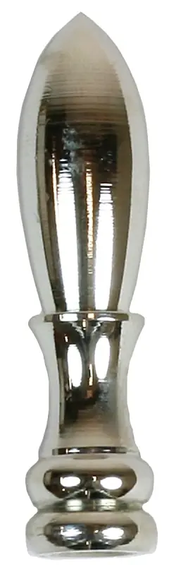 Lamp Finial, Bullet, Nickel Finish, 2-In.