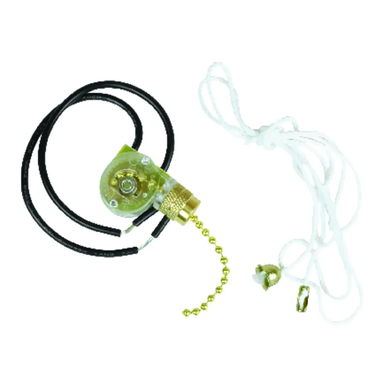 Ceiling Fan Light Switch With Leads, 2 Wires, 1-Speed