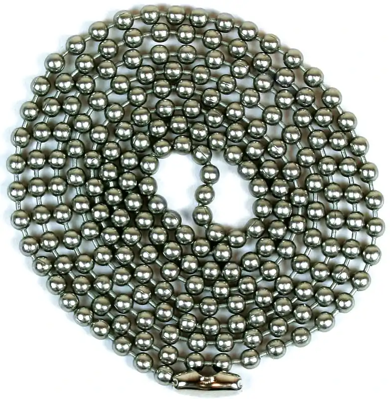 Beaded Chain With Connector, 6 Pewter, 3 Ft.