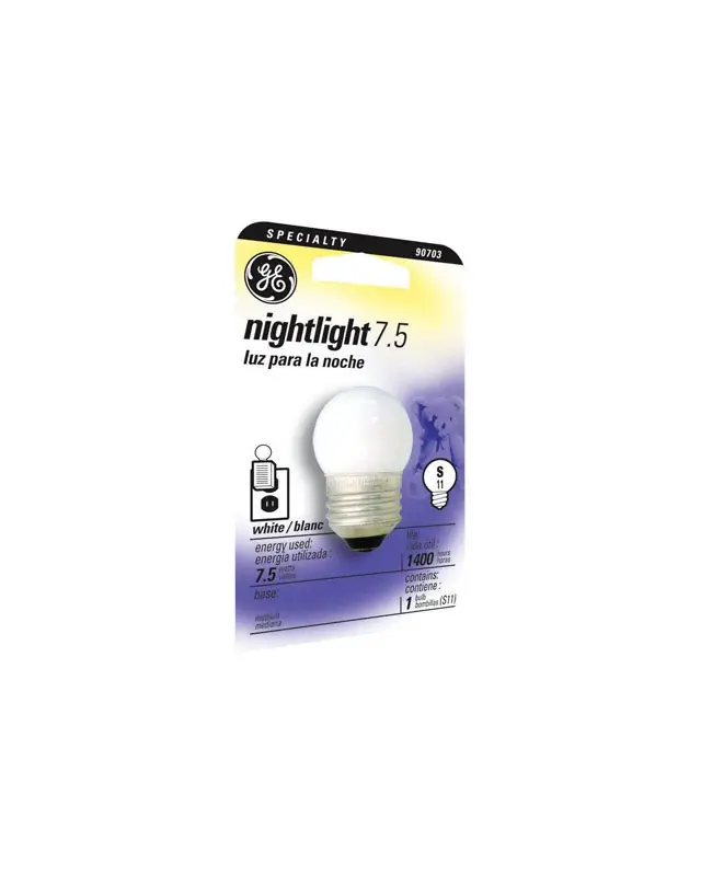 GE 7.5 Watts A19 Incandescent Bulb 39 Lumens Soft White Spotlight 1 Pk