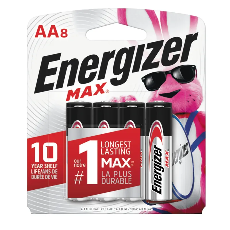 Energizer Max AA Alkaline Batteries 8 Pk Carded