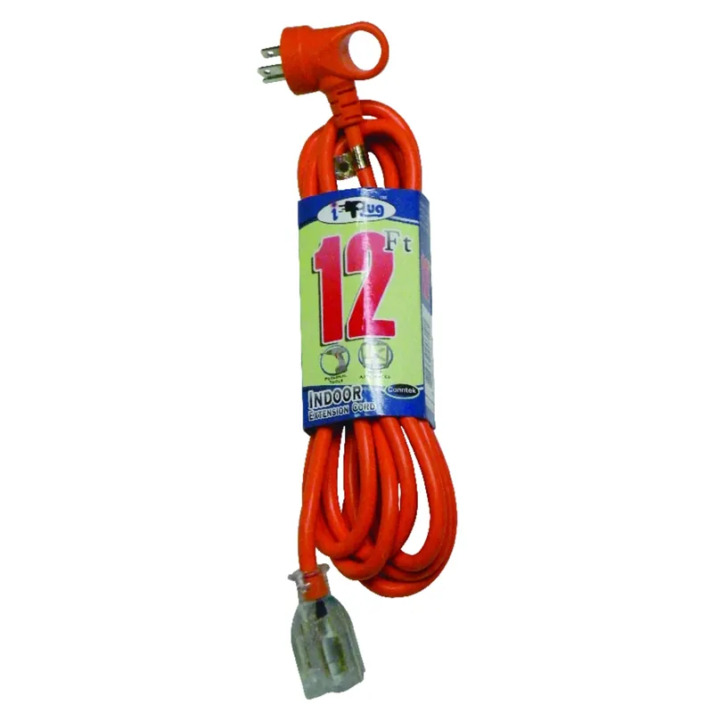 12 Ft. L Orange Extension Cord 16/3 Sjtw For Indoor And Outdoor Use