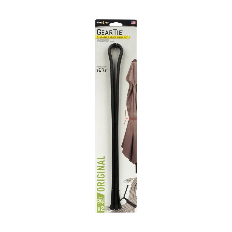 Nite Ize Gear Tie 32 In. L Black Twist Ties 2 Pk