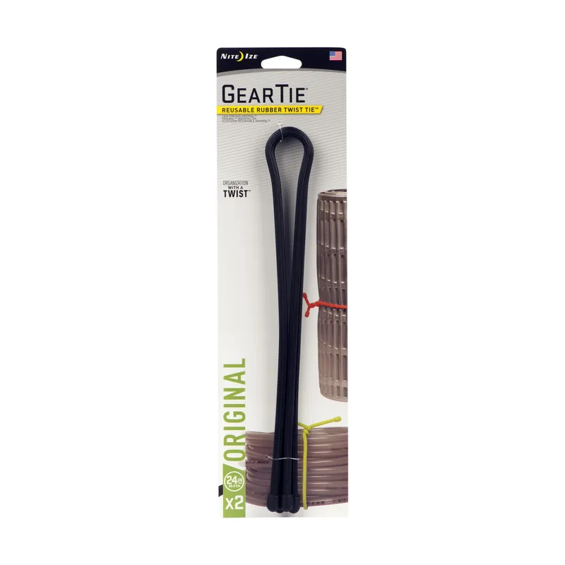 Nite Ize Gear Tie 24 In. L Black Twist Ties 2 Pk