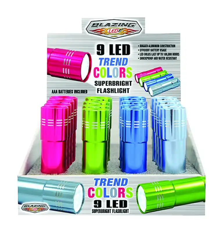 Blazing LEDz Trend Colors 54 Lm Assorted LED Flashlight AAA Battery