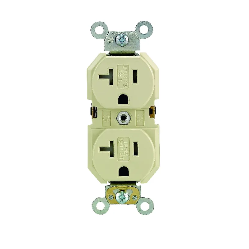 Leviton 20 Amps 125 V Duplex Ivory Outlet 5-20R 1 Pk