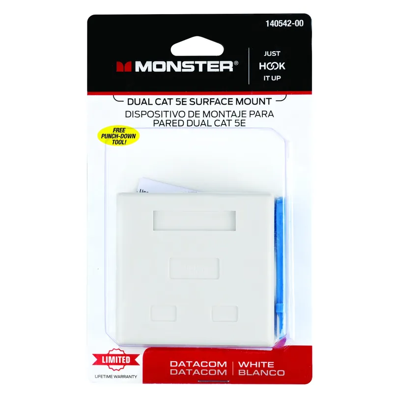 Just Hook It Up Surface Mount Housing Cat 5e Dual Rj45 Jacks