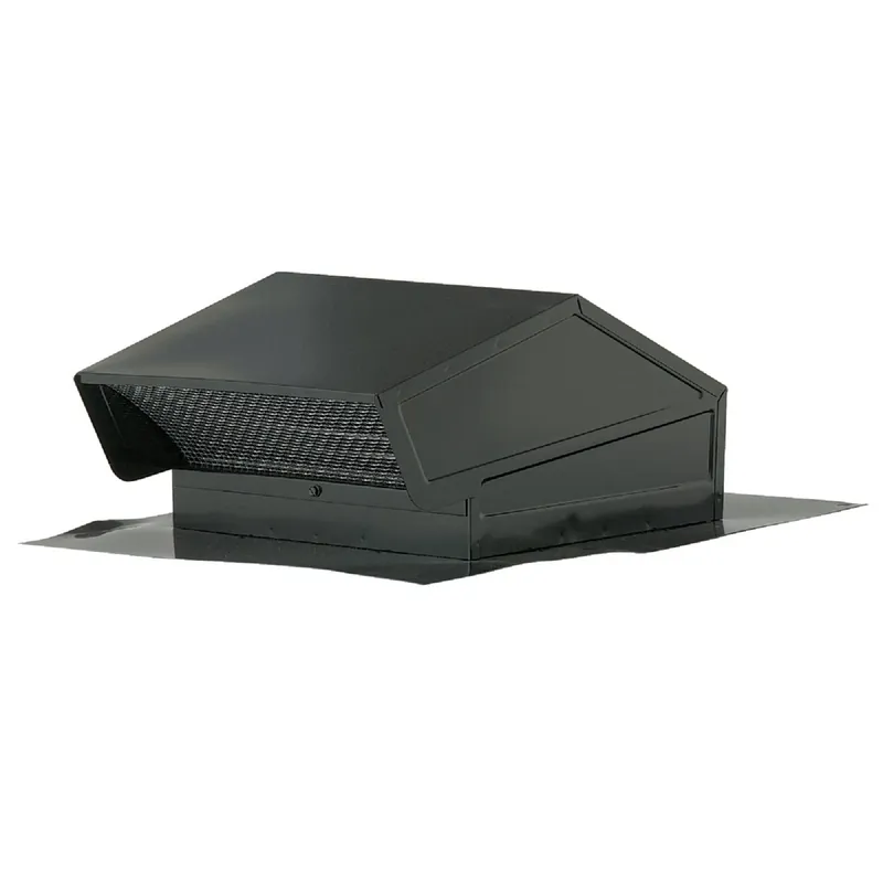 Roof Cap, Rectangular, Steel/Black Enamel, 8-Inch
