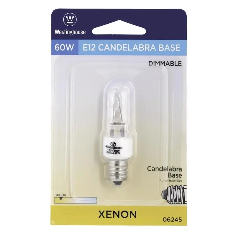 Westinghouse 60 W T3 Krypton/Xenon Single Ended Halogen Bulb E12 (Candelabra) White 1 Pk